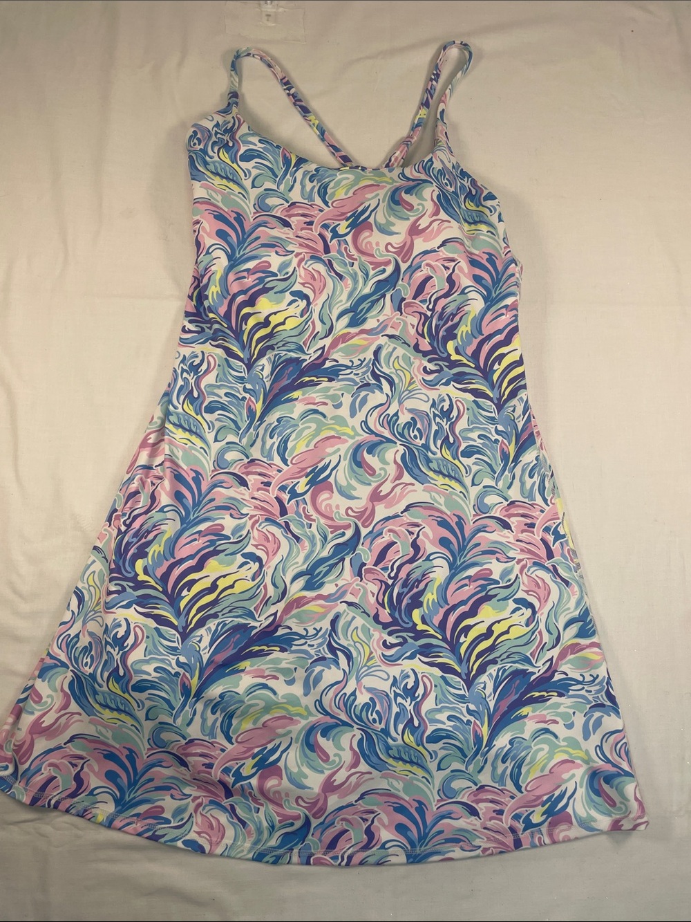 Simply Southern Pastel Swirl Mini Dress in Blue, Pink, Yellow, Green